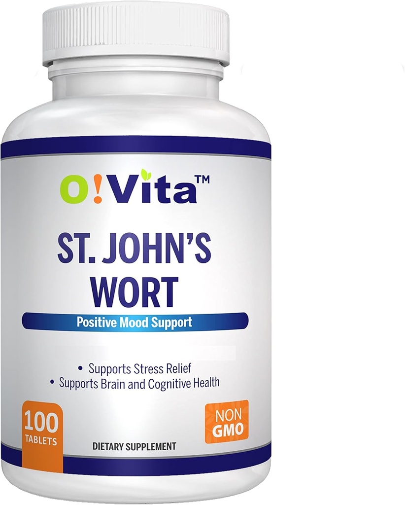 St. John's Wort 500mg (comprimés), formulation à base de plantes, végétalien, non OGM, jusqu'à 100 jours d'approvisionnement