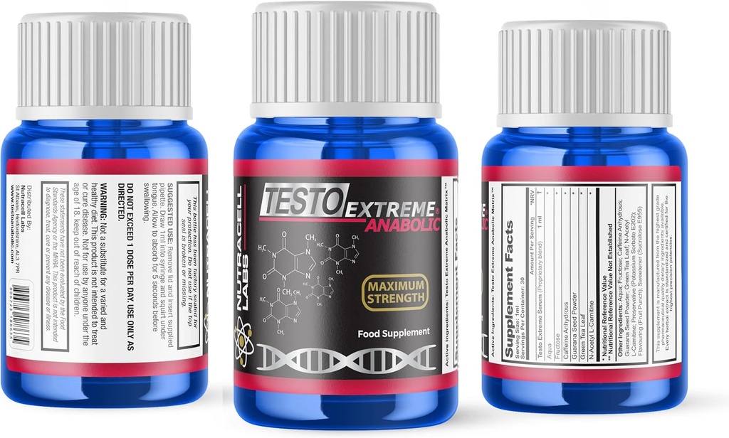Testo Extreme Anabolic (4 Month Course) Testosterone Booster, Muscle Growth & Strength Stack