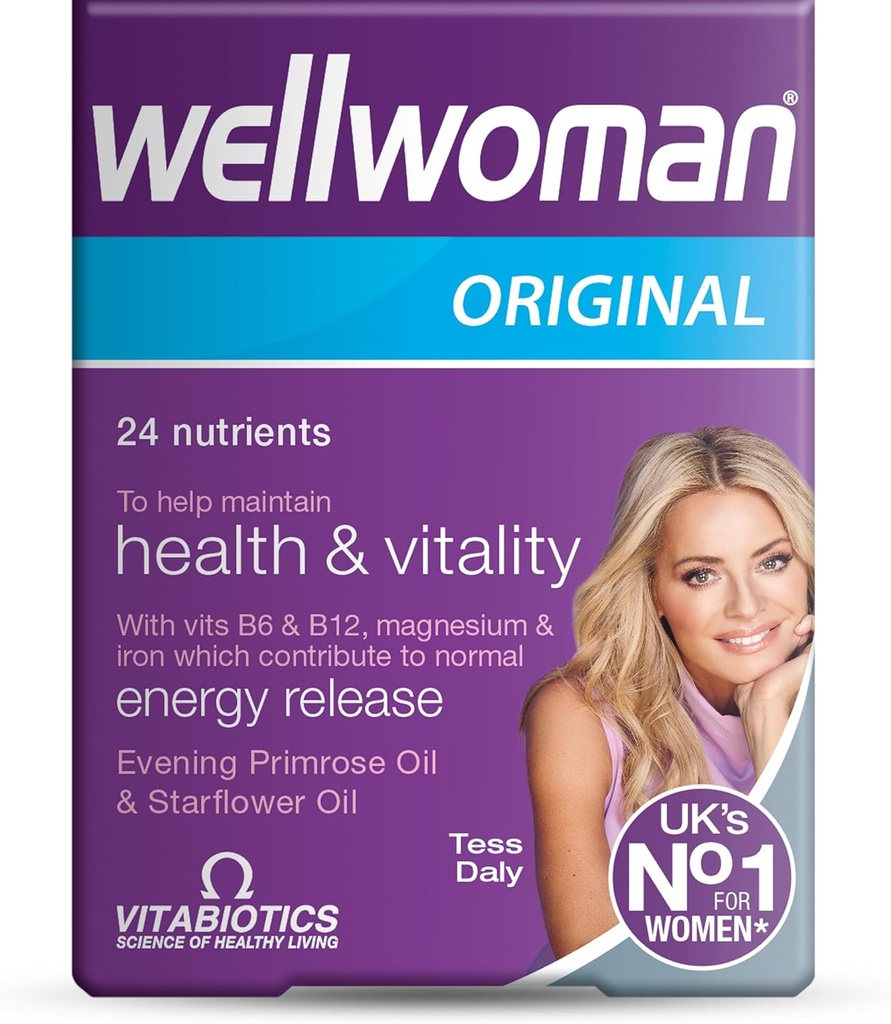 Wellwoman Vitabiotics Formule Vitamine & Minérale avancée avec Huiles de Primrose & Starflower du soir 30 Capsules