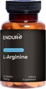 Endur L-Arginine Supplement, Helps Support Healthy Blood Flow & Heart Function, Exercise Performance & Immune Health, Gluten Free, 350mg (60 Tablets)