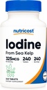 Iodine Nutricost (Iodine naturelle de Sea Kelp) 325mcg, 240 comprimés - non-OGM, sans gluten