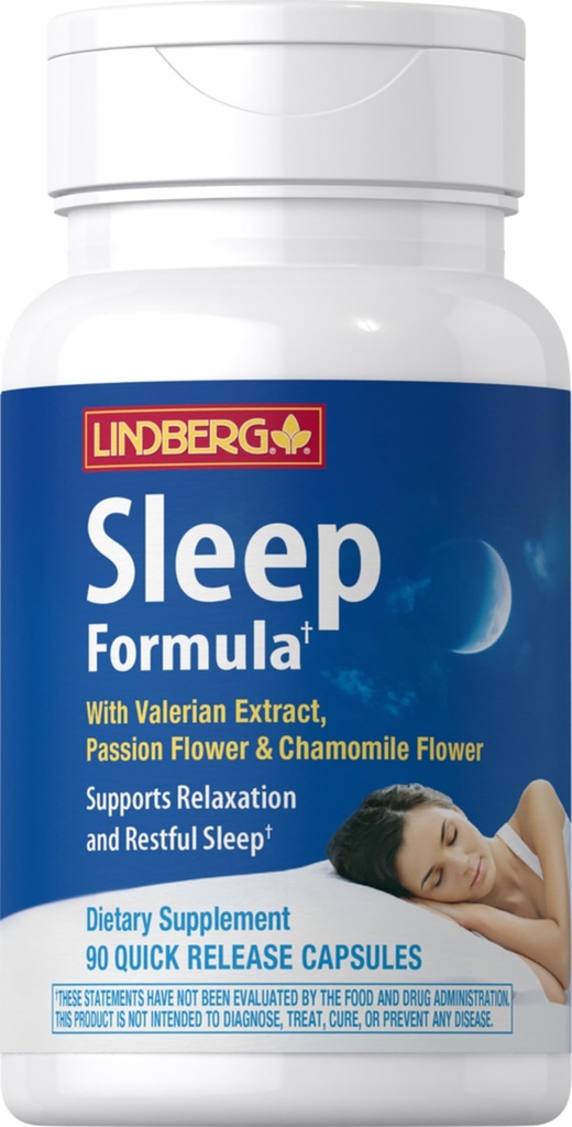 Extrait de racine valériane de Lindberg 90 Capsules avec Camomille et Fleur de Passion.