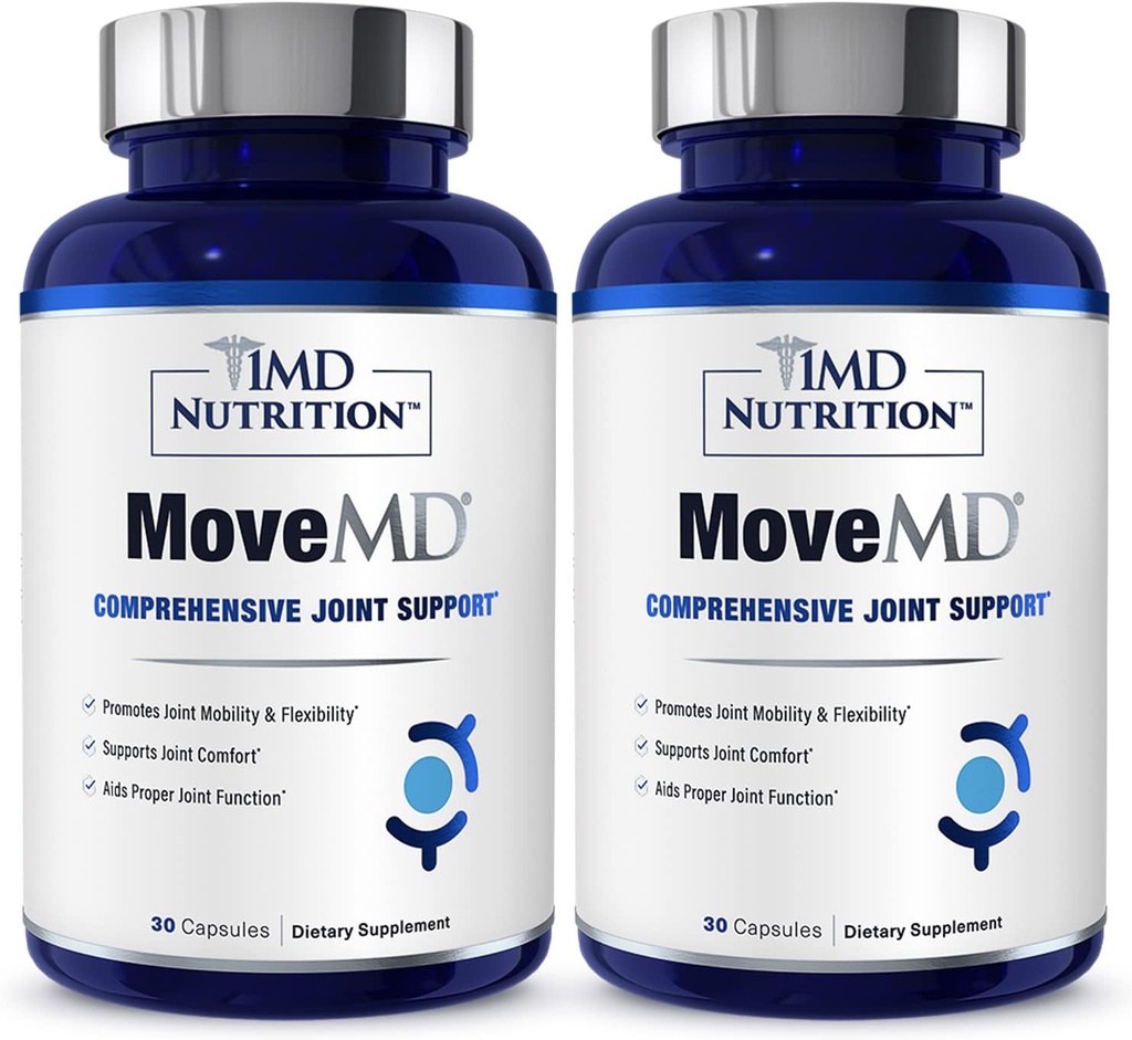 1MD Nutrition MoveMD - Supplément santé mixte - Doctor Formulé avec collagène, astaxanthine et plus de 30 capsules (2-pack)