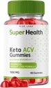 labs de taille - Super Health Keto ACV Gummies - Formule avancée de perte de poids pour la graisse de ventre, supplément de crème de vinaigre de cidre de pomme Superhealth Gummy (60 Gummies)
