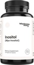 Histoire complète Myo-Inositol Supplément de poudre d'inositol Capsules de poudre d'inositol Myoinositol de 2000mg par portion de 500mg par capsule Supplément de fertilité masculin et féminin de vitamine B8