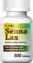 SantéA2Z® Senna Laxative , 300 Count , Sennosides 8,6mg ,Légume naturel ,Ingrédients laxatifs