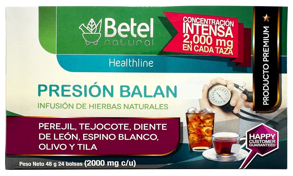 PresionBalan Tea by Betel Natural - Un soutien sain pour la pression - 24 sachets à thé