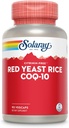 SOLARAY Red Yeast Rice Plus CoQ-10 & No-Flush Niacin Vitamine B-3, Healthy Heart & Cardiovascular Support, Non-ionisé & Citrinine Gratuit, Garantie de remboursement de 60 jours, 90 portions, 90 VegCaps