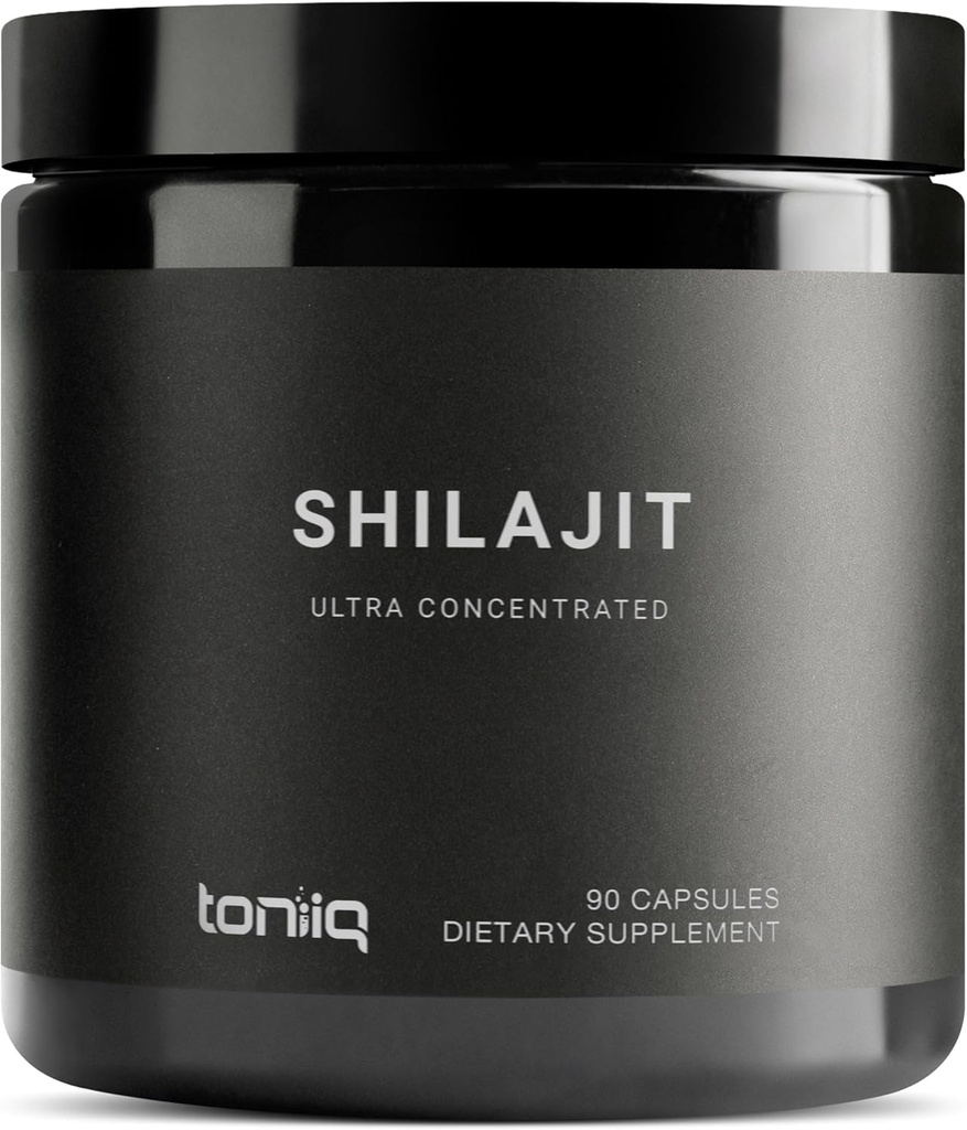 Toniiq Ultra concentré 40 % d'acide fulvic Shilajit pour hommes - Pure 10:1 Extrait-Troisième Partie Testé Capsules de puissance- Haute en puissance et minéraux traces - Fabriqué dans un établissement certifié GMP