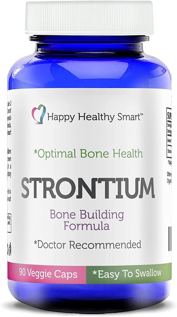 #1 Strontium Bone complément santé recommandé par les médecins dans le monde entier 90, facile à avaler Veggie Caps fabriqués aux États-Unis