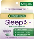 Nature's Bounty Sleep + Stress Support, Sleep3 Maximum Strength 100% sans médicament aide au sommeil, complément alimentaire avec Ashwagandha, technologie de libération du temps, 10mg, 28 comprimés tri-layered
