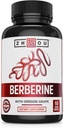 Zhou Berberine avec du raisin de l'Oregon - Supplément berbère pour les femmes et les hommes, Santé Gut, Fonction métabolique, Berberine 1000mg Par Capsule - 60 Capsules végétariennes (Pack de 1)