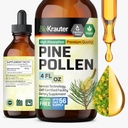BIO KRAUTER Pine Pollen Tincture - Pine Pollen Powder Liquid Extract for Immune Support - Alcohol & Sugar Free Natural Herbal Supplement - 4 Fl.Oz.
