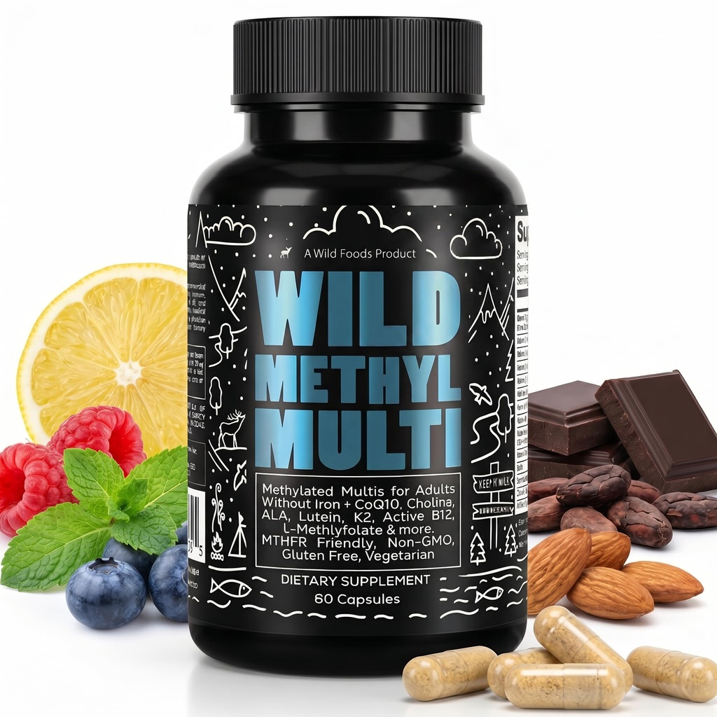 Wild Methylated Multivitamin for Men & Women, MTHFR Supplement, 60 Capsules