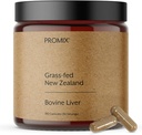 ProMix Nutrition Grass Fed Raw Beef Liver Supplement, Multivitamin - Bioavailable Vitamin A, B12, D3, Heme Iron - 180 Gelatin Capsules