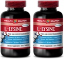 L-lysine 1000 mg Comprimés - L-LYSINE 1000MG - Promouvoir une peau saine - L-lysine Comprimés - L-lysine 1000mg Comprimés - L-lysine Supplément - L-lysine Onguent - Lysine 1000mg Comprimés, 2 bouteilles 200 Tabs