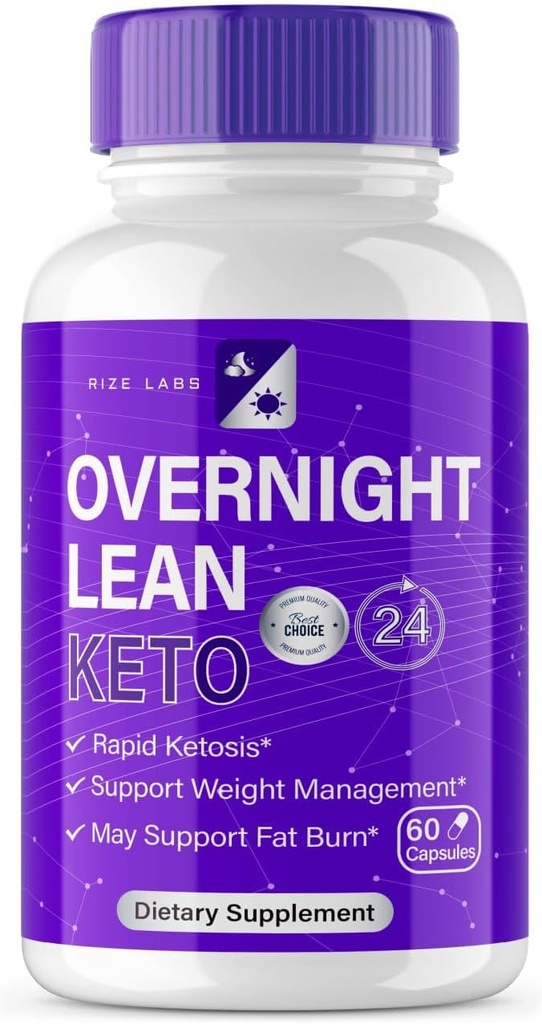 les labos Lean Keto Capsules - Lean de nuit Perte de poids Keto Pills Support de la formule de résistance maximale Keto+ACV Supplément Avis sur la Pastilla de nuit (60 Capsules)