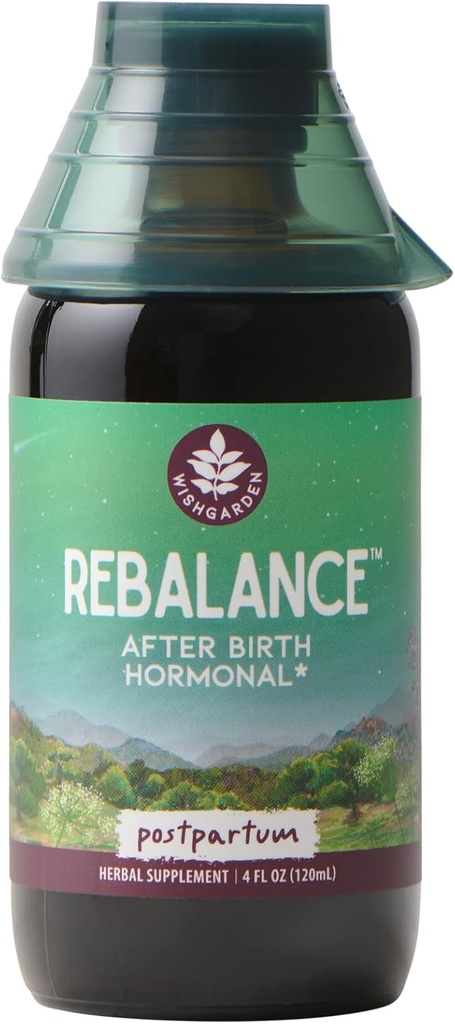 WishJarden Herbs ReBalance Après la naissance Hormonal - Plant-Based Herbal Supplement with Vitex Berry & Motherwort Supports Healthy Postpartum Hormone Levels and Postnatal Hormone Balance, 4oz