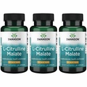 Malate de L-Citrulline de Swanson - Supplément acide amino Promouvoir la production d'énergie et la circulation sanguine saine - Formule naturelle appuyant le bien-être général - (60 capsules, 750mg chacune) (3 pack)