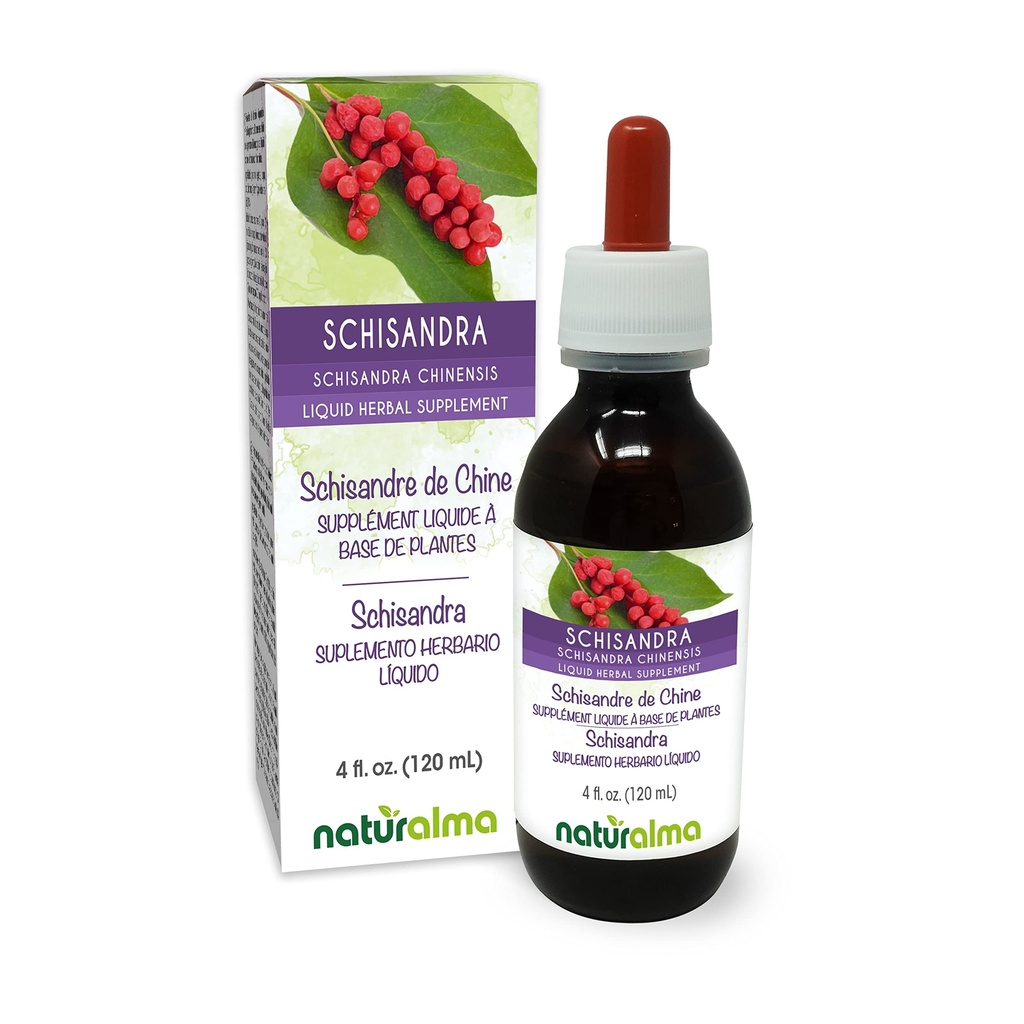 Naturalma Schisandra (Schisandra chinensis) Teinture sans alcool de fruits - 4 fl oz extrait liquide dans les gouttes - supplément à base de plantes - végétalien