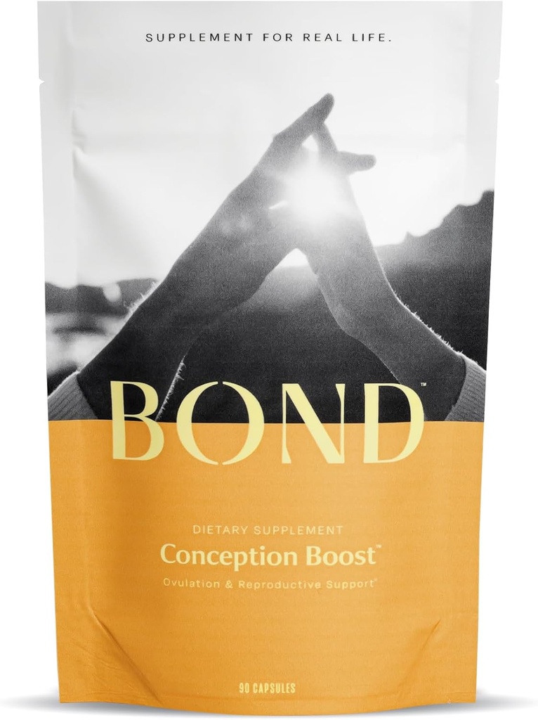 BOND Conception Boost – Supplément de fertilité pour l'ovulation et le soutien de la qualité des oeufs – Probiotiques prénatals avec folate, CoQ10 et Choline – 30 jours d'approvisionnement