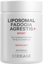Codeage Liposomique Fadogia Agrestis 600mg Supplément - Fadogia Agrestis 30:1 Extrait, vitamine D3, zinc, fénugreek, poivre noir biopériné - 2-mois d'approvisionnement - Livraison liposomique - Non-OGM, 60 Capsules