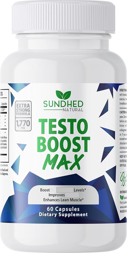 Testo Boost Max - Booster naturel pour les hommes – Fortified Natural Energy, Stamina et Strength Booster