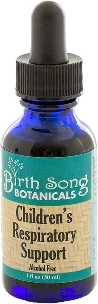 Chanson de naissance Botaniques Soutien respiratoire des enfants Teinture avec Elderberry, supplément de soutien immunitaire à base de plantes avec Sambucus Nigra, gouttes liquides de force maximale pour le soutien respiratoire et immunitaire,1oz