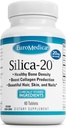 EuroMedica Silica-20 - Supplément soutient la structure osseuse et la production de collagène - Forte dentition et soutien de la densité osseuse en bonne santé - Aide la santé des cheveux, de la peau et des ongles - 60 comprimés (30 portions)