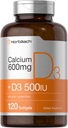 Supplément calcium Horbäach avec vitamine D3.600 mg.120 Softgels.