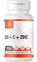 Complexe vitaminique avec Vitamine D3, C, K2 et Zinc (100 capsules) - Sans remplissage, 3ème partie testée, Dose cliniquement, Formulaires biodisponibles
