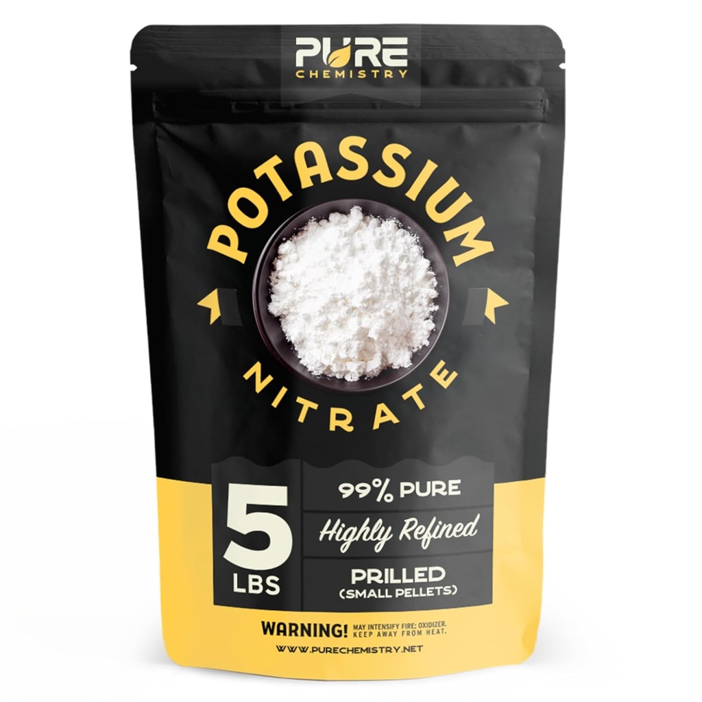 Potassium Nitrate Pellets, 99% Pure, Tree Stump Remover, Fertilizer for Plants, Grass, Indoor and Outdoor, Lawn Care, Industrial-Grade, Prilled, 5 lbs