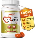 CoQ10 200mg Softgels – Coenzyme haute absorption Q10 pour la santé cardiaque, l'énergie cellulaire et le soutien antioxydant – 60 Softgels