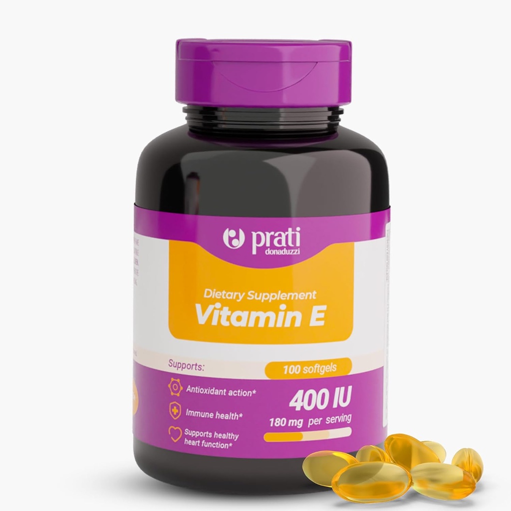Vitamine E 400 UI – 100 softgels – renforce le système de défense, combat les radicaux libres et favorise le vieillissement en santé – pour les adultes