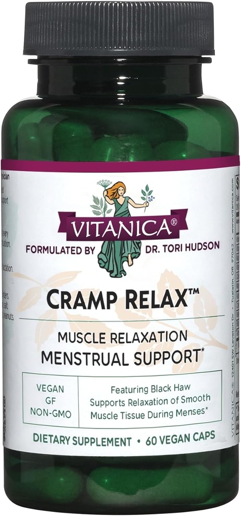 Vitanica Cramp Relax, Soutien menstruel, Vegan, 60 Capsules