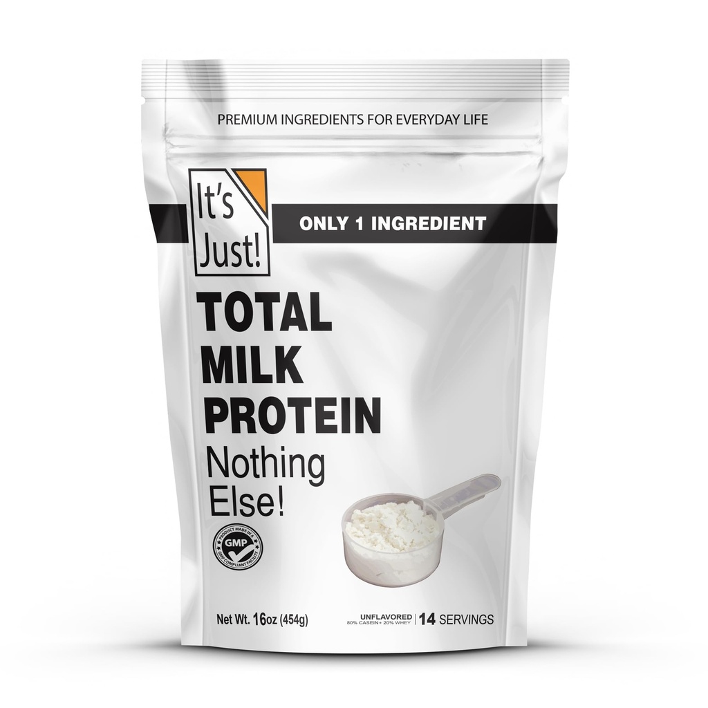 C'est juste ! - Poudre de concentré de protéines de lait, naturellement 80% caséine / 20% Whey, rBSH/RBST Hormone Free, Pas de sucre ajouté, MPC-85 (1 livre, non aromatisé)