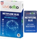 LIVEGOOD Bleu de Méthylène – Bleu de Méthylène pour les humains, Suppléments Cerveau pour la mémoire et le focus, Clarity & Énergie Cognitive, Soutien Cerveau Nootropique, Fabriqué aux États-Unis, 15 Bandes Orales avec 20mg Chaque