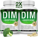 Dim Supplément 910 mg Plus Complexe BioPerine - Diindolylméthane pour soutenir l'équilibre hormonal et le métabolisme œstrogène, aide avec l'acné ménopause PCOS Bodybuilding de la peau, pour les hommes femmes, 60 Capsules