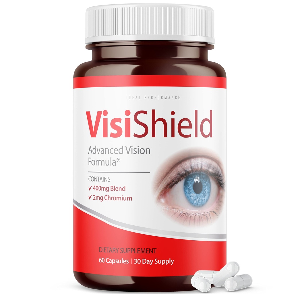 IDEAL PERFORMANCE Visibhield Formule de vision avancée pour pilules de supplément aux yeux Vitamines (60 capsules)