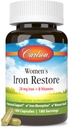 Carlson - Restaure du fer pour femmes, 28 mg Fer + B Vitamines, soutien menstruel, absorption du fer et santé des femmes, 180 capsules