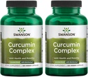 Complexe de Curcumine de Swanson - Supplément à base de plantes pour soutenir la santé, la mobilité et la fonction physique - Standardisé avec BioPerine pour l'absorption maximale - (120 Capsules de Veggie) (2 Pack)