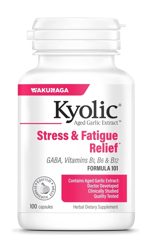 Extrait d'ail kyolique, formule 101, soulagement du stress et de la fatigue, 100 capsules.