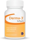 Ceva Derma-3 Softgels, Oméga-3 Acides gras et supplément de vitamine pour petits chiens + chats (60 Nombre)