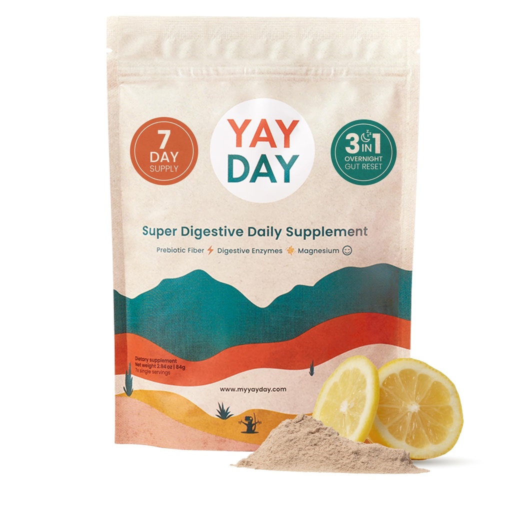Poudre de fibre prébiotique de nuit avec enzymes digestives et glycinate de magnésium pour le sommeil, le voyage sur le trajet 7 Pack.