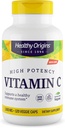 Origines saines Vitamine C 1 000 mg (non-OGM testé, haute puissance, soutien immunitaire, végétalien), 120 capsules végétatives
