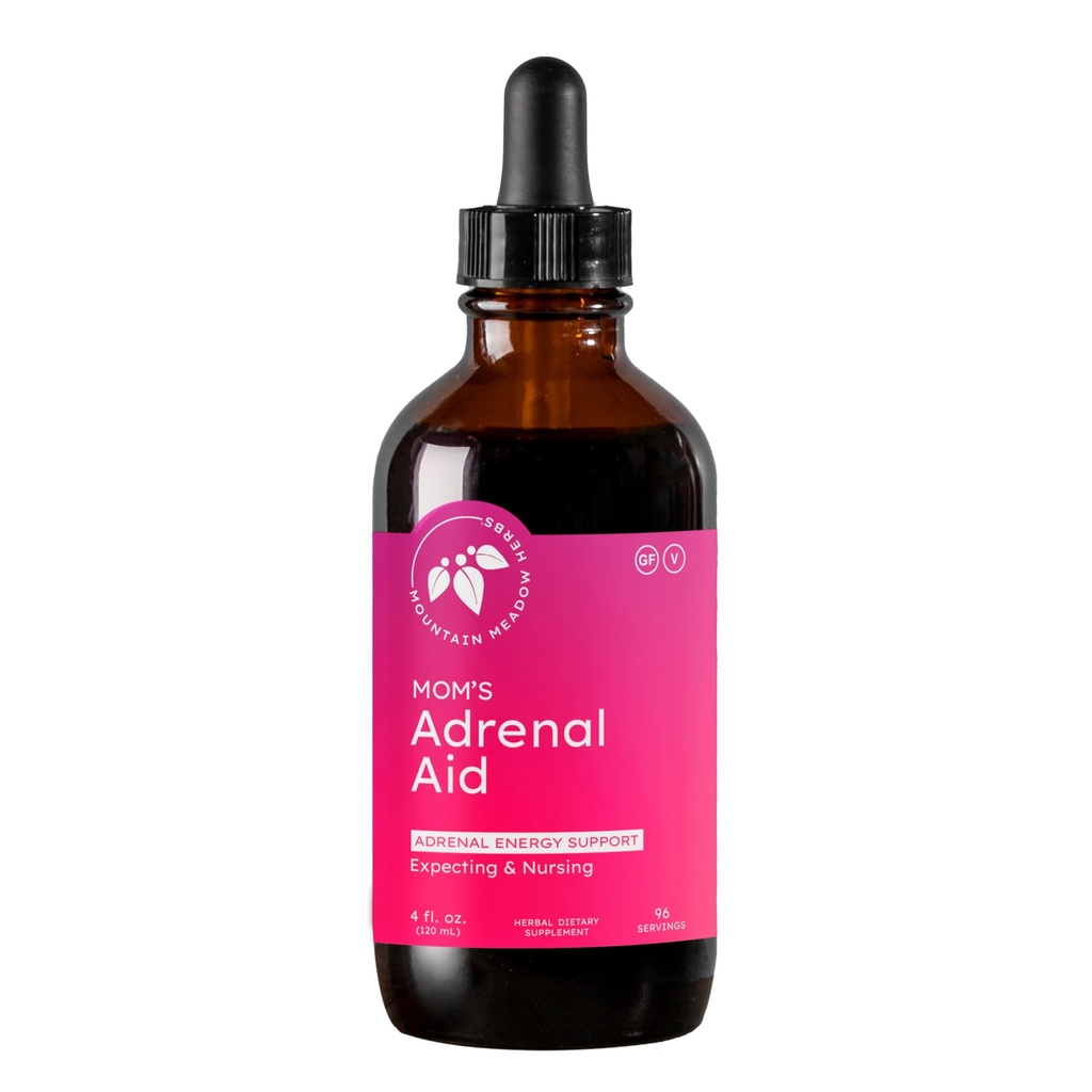 Mountain Meadow Herbs Adrénal Aid de maman – Liquid Herbal Supplement, Natural Adrénal Support for Women, Sûr pour les attentes et les soins infirmiers mamans, stimule l'énergie, réduit la fatigue et soutient l'équilibre hormonal 4oz
