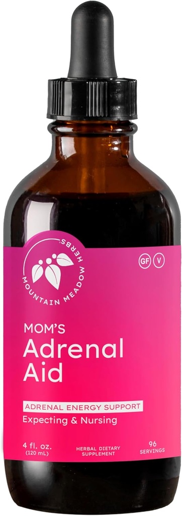 Mountain Meadow Herbs Mom's Adrenal Aid – Liquid Herbal Supplement, Natural Adrenal Support for Women, Safe for Expecting & Nursing Moms, Boosts Energy, Reduces Fatigue & Supports Hormone Balance 4oz