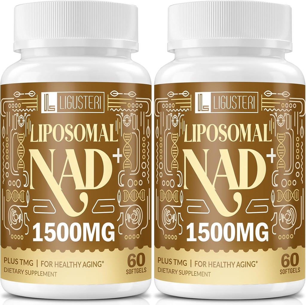 1500 MG NAD+ liposomique, 98%+ Absorption, NAD+ Supplément pour les femmes et les hommes avec TMG, pour la défense du vieillissement, l'énergie cellulaire, le cœur et la fonction cérébrale, Longévité, 120 Softgels