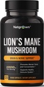 Capsules de complément de champignons de la Mane Lions Natgrave - Lion organique Extrait de la Mane Supplément de cerveau nootrope pour les hommes et les femmes - favorise la clarté mentale, la concentration et la mémoire - pilules végétaliennes