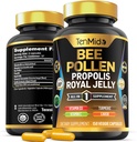 Capsules de pollen d'abeilles pour hommes et femmes, formule 7-en-1 avec propolis, gelée royale, curcuma, caroube et plus - Énergie, ignune, soutien digestif - Riche en nutriments, vitamines - 150 capsules